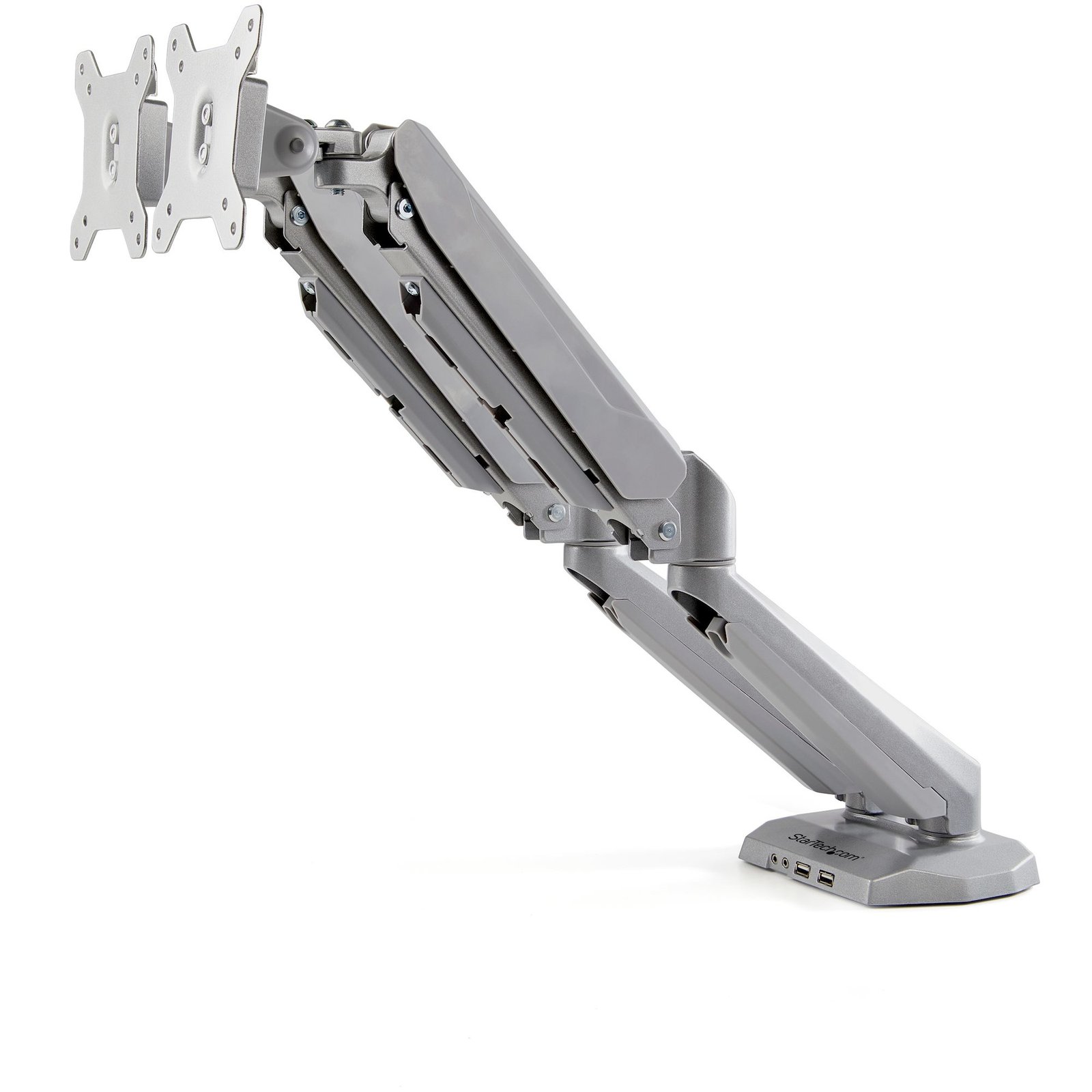 StarTech.com Desk Mount Dual Monitor Arm with USB & Audio, Clamp VESA for up to 32" (17.6lb/8kg) ARMSLIMDUOS