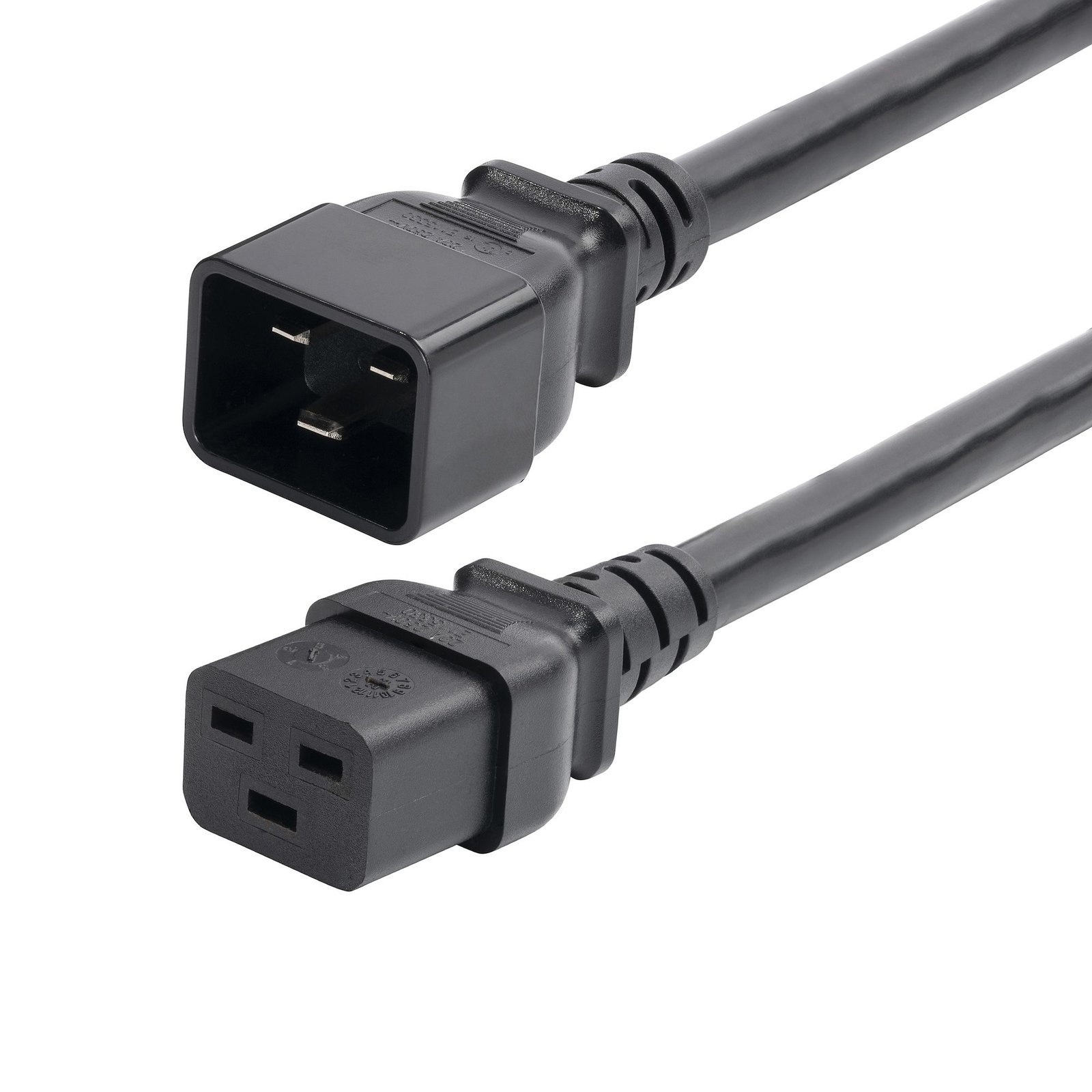 StarTech.com 2ft (60cm) Heavy Duty Extension Cord, C19 to C20 Black 20A 250V, 12AWG, Gauge Power BA16-2200-POWER-CORD