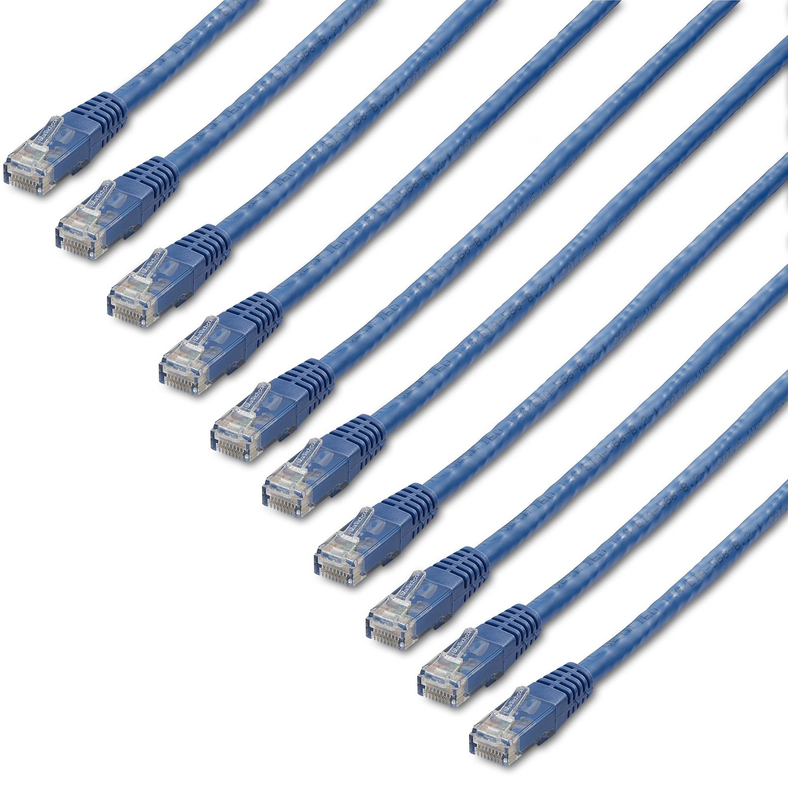 Startech StarTech.com 1 ft. CAT6 Ethernet cable - 10 Pack - ETL Verified - Blue Patch Cord - Molded C6PATCH1BL10PK