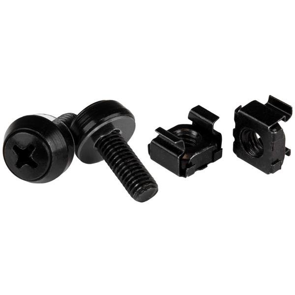 StarTech.com 50-Pack M6 12mm Screws, Square Hole Cage Nuts and Installation Tool, Hardware Mounting CABSCREWM6B
