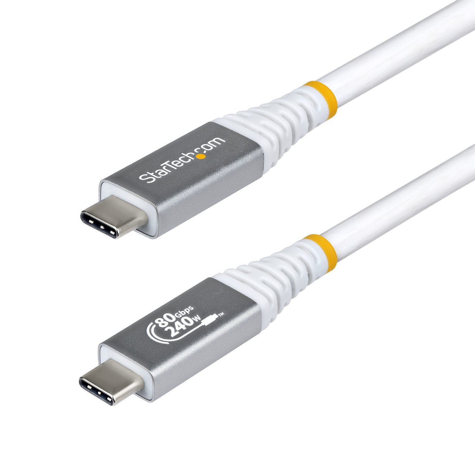 StarTech.com 1.5ft (45cm) USB4 Cable, 80Gbps, USB-IF Certified USB-C 240W PD, 8K 120Hz/4K 240Hz CC18IN80GUSB4CABLEW