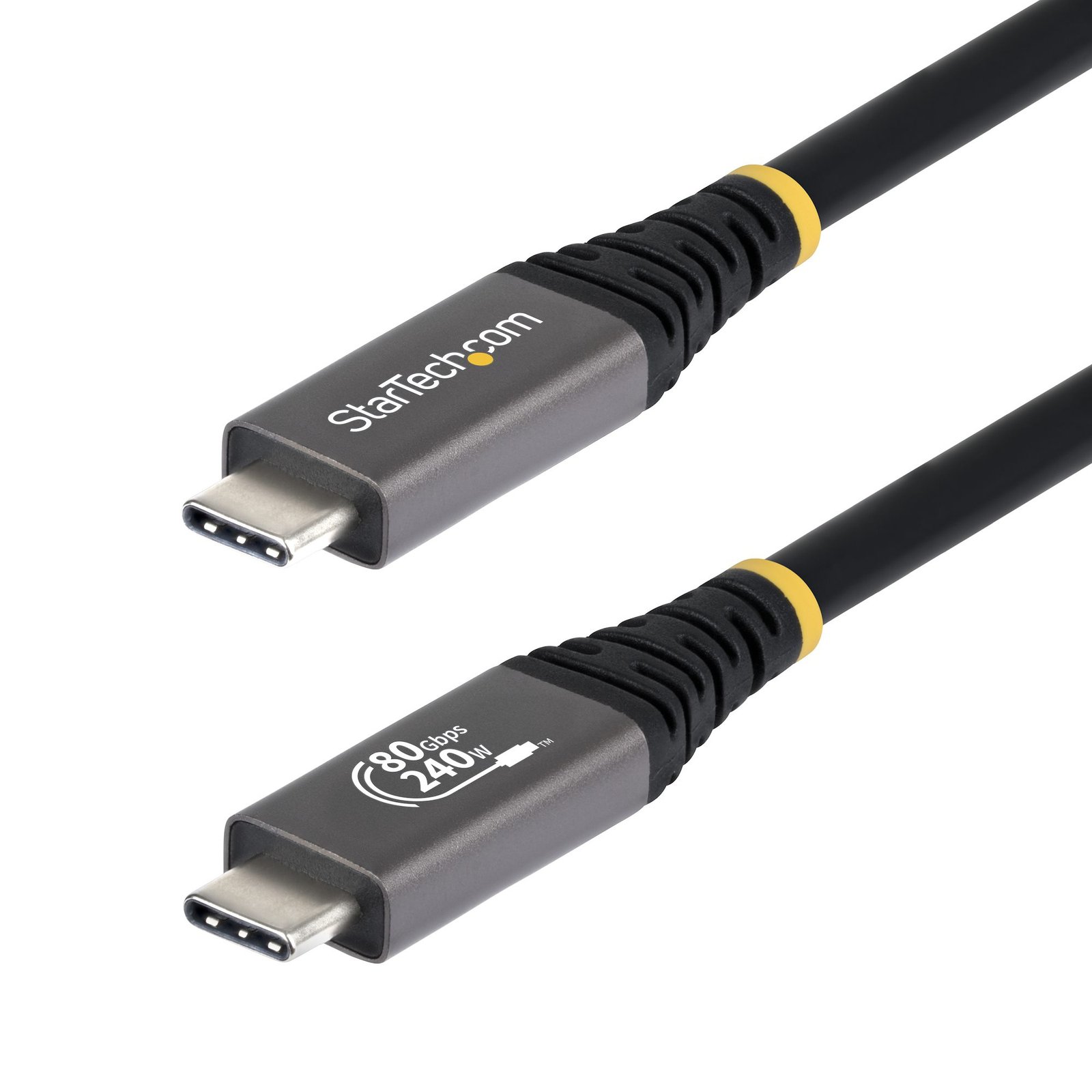 StarTech.com 5ft (1.5m) USB4 Cable, 80Gbps, USB-IF Certified USB-C 240W PD, 8K 120Hz/4K 240Hz DP2.1 CC5FT80GUSB4CABLE