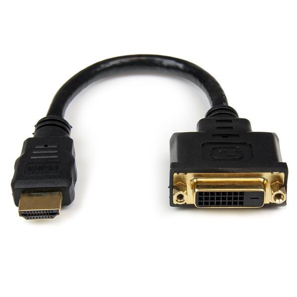 StarTech.com 8in (20cm) HDMI to DVI-D Video Cable Adapter - Male DVI Female HDDVIMF8IN
