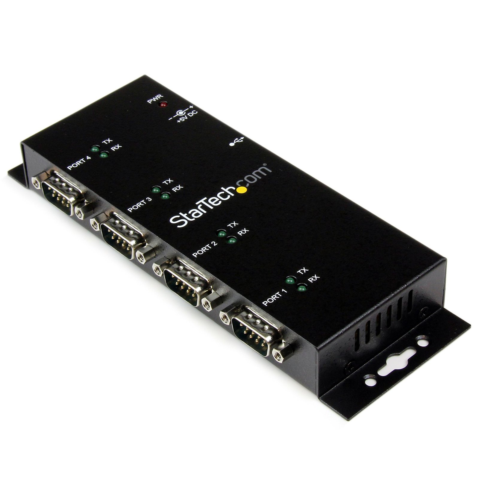 StarTech.com 4 Port USB to DB9 RS232 Serial Adapter Hub – Industrial DIN Rail and Wall Mountable - ICUSB2324I