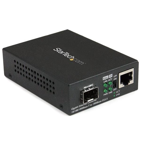StarTech.com Multi-Mode (MM) / Single Mode (SM) Fiber Media Converter for 10/100/1000 Networks, MCM1110SFP