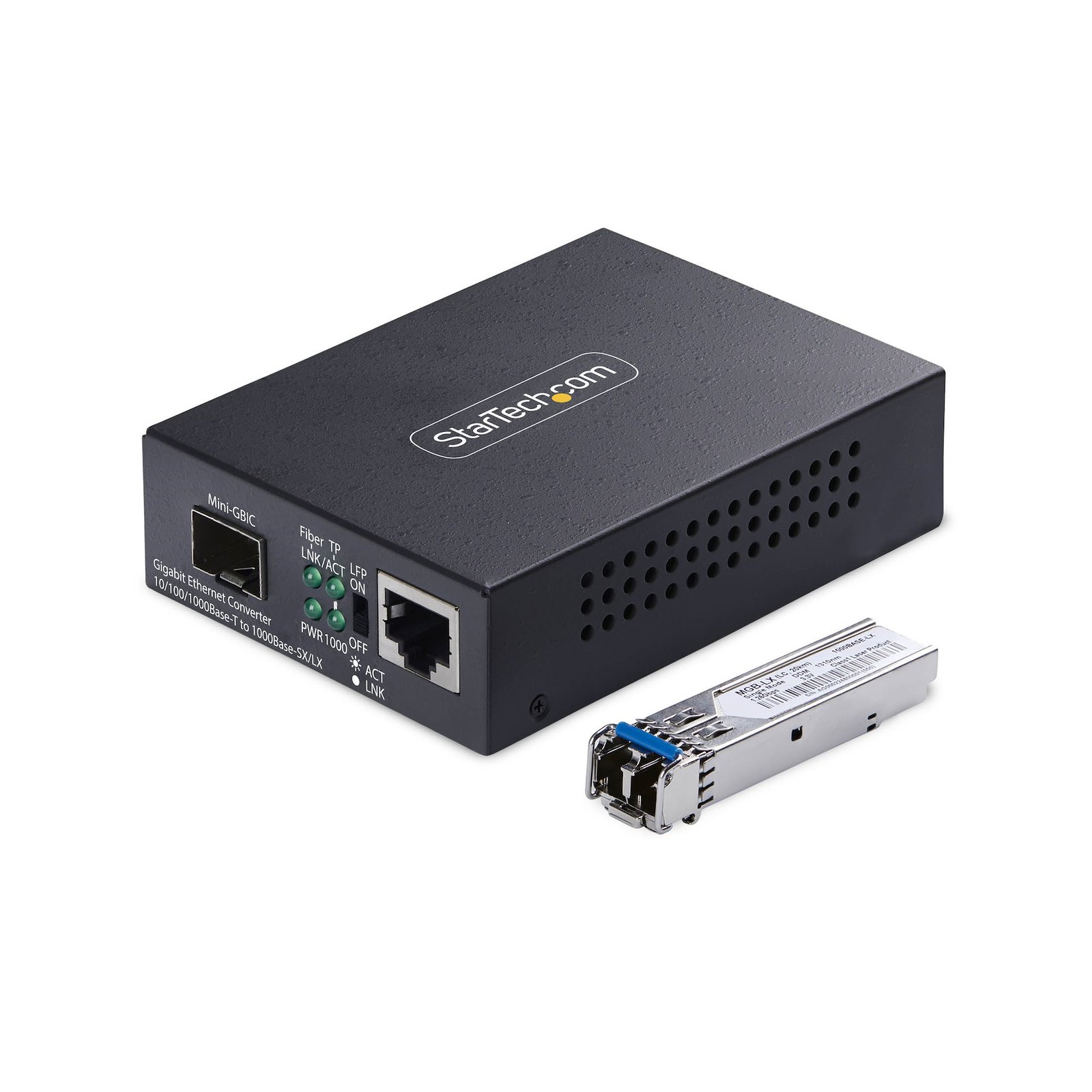 StarTech.com Single-Mode (SM) LC Fiber Media Converter for 10/100/1000 Networks, Standalone Gigabit MCM1110SMLC20