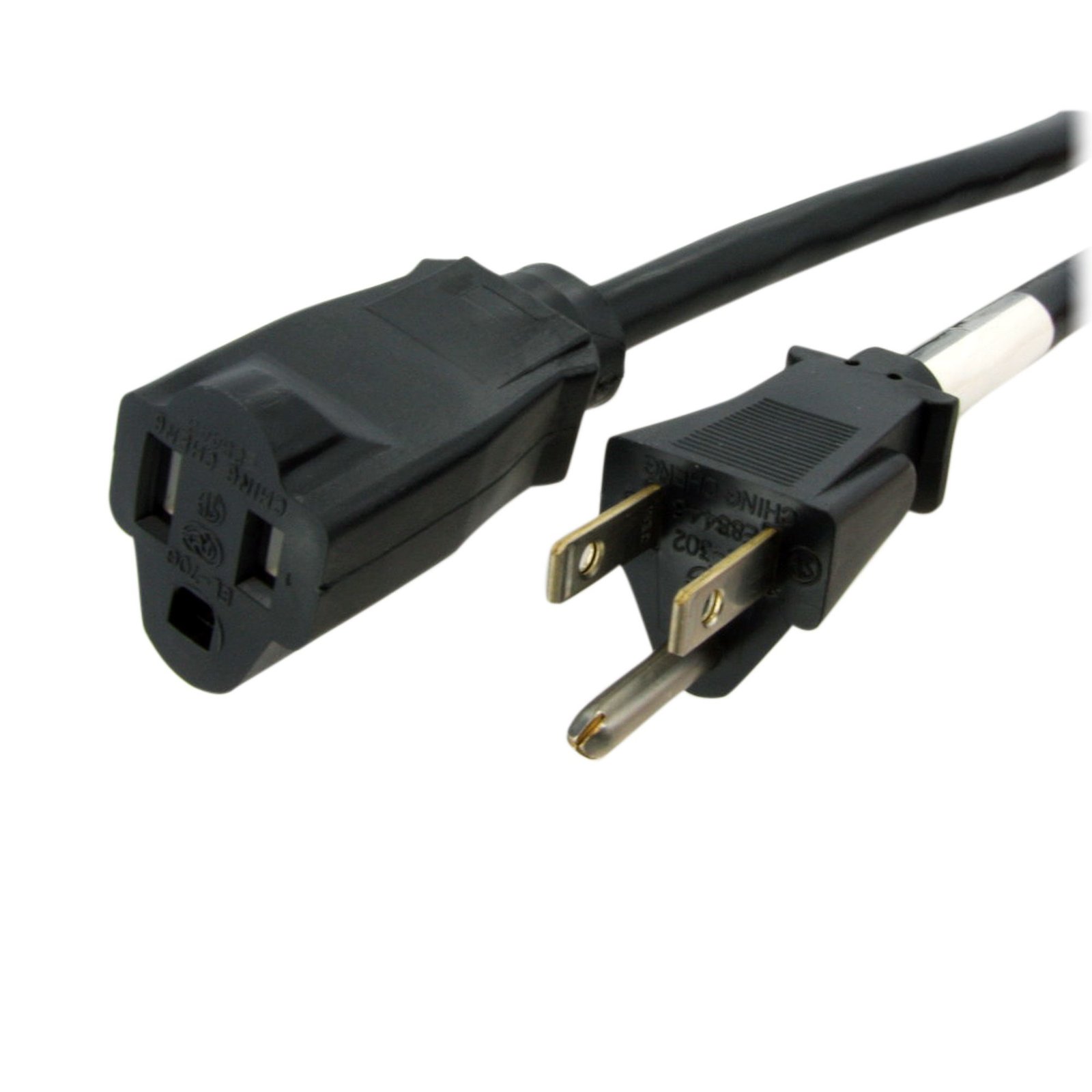 StarTech.com 6ft (1.8m) Heavy Duty Extension Cord, NEMA 5-15R to 5-15P Black 15A 125V, 14AWG, Gauge PAC101146