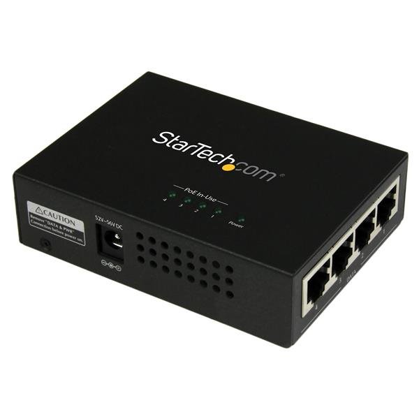 StarTech.com 4-Port Gigabit Midspan - PoE+ Injector - 802.3at/af - TAA POEINJ4G