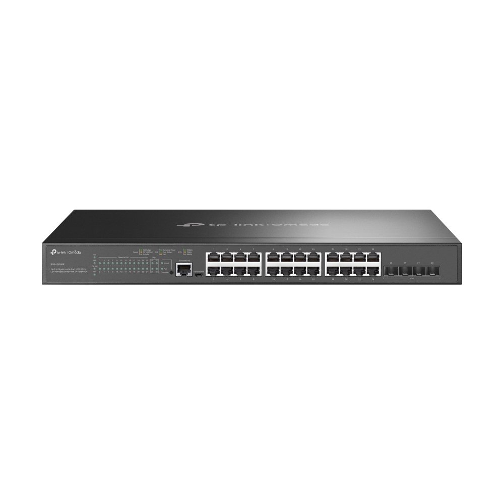TP-Link Omada 24-Port Gigabit and 4-Port 10GE SFP+ L2+ Managed Switch with PoE+ SG3428XMP