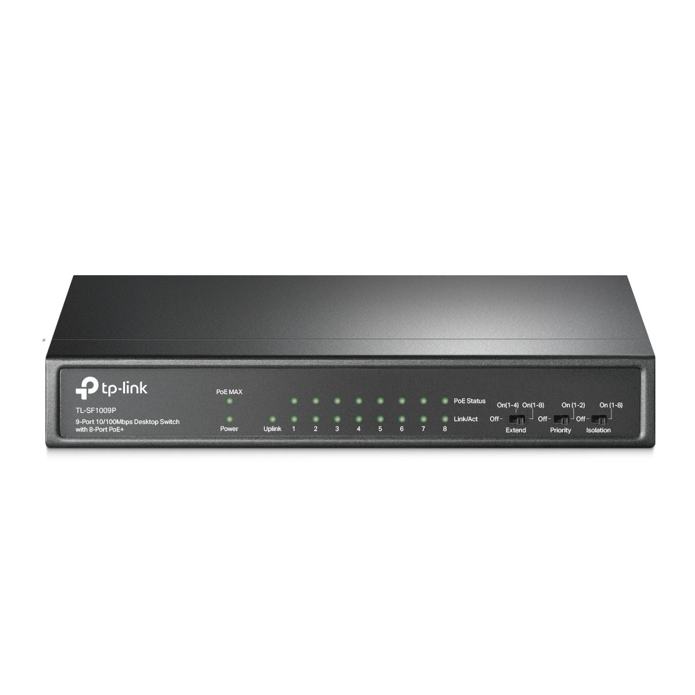 TP-Link 9-Port 10/100Mbps Desktop Switch with 8-Port PoE+ TL-SF1009P