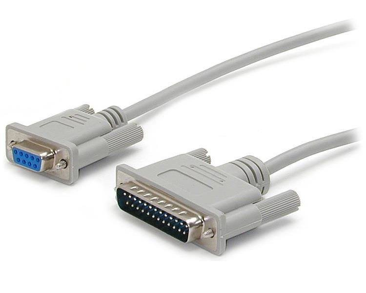StarTech.com 10 ft Cross Wired DB9 to DB25 Serial Null Modem Cable - F/M SCNM925FM