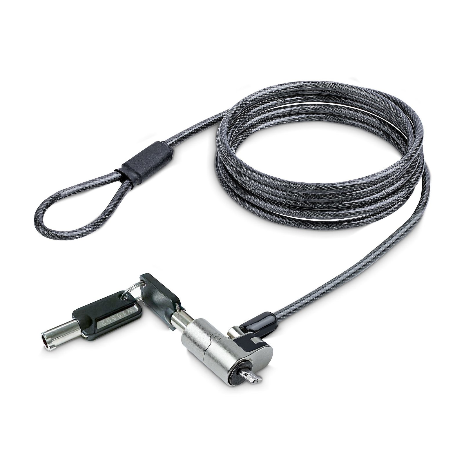 StarTech.com Nano Laptop Cable Lock, 6.6ft (2m), Anti-Theft Keyed Security Locks Slot Notebooks, NANOK-LAPTOP-LOCK