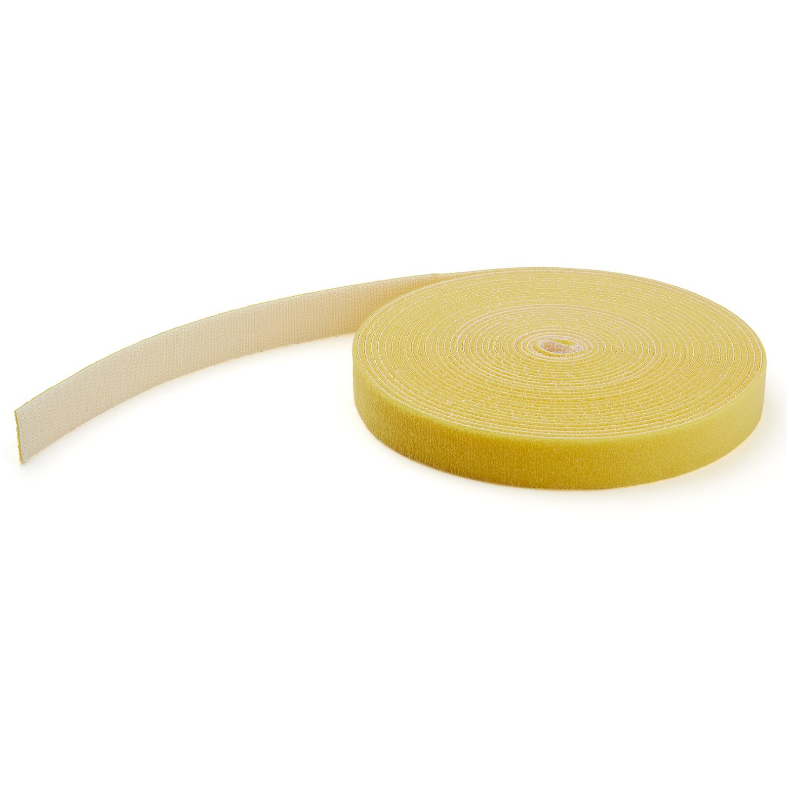 StarTech.com 25ft (7.6m) Hook and Loop Roll, Yellow, Cut-to-Size Reusable Cable Ties, Bulk HKLP25YW
