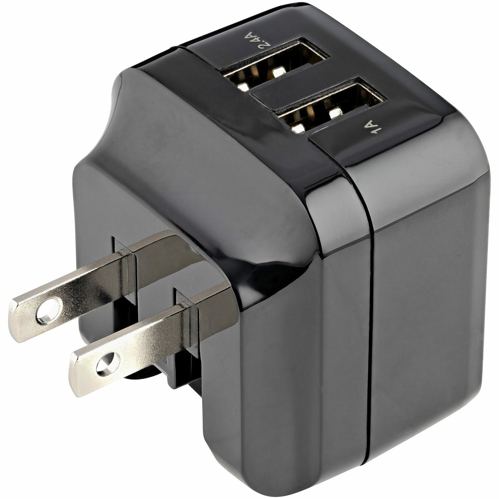 StarTech.com 2 Port USB Wall Charger - 17W Hub (2.4A & 1A - Dual USB-A Power Adapter - USB2PACUBK