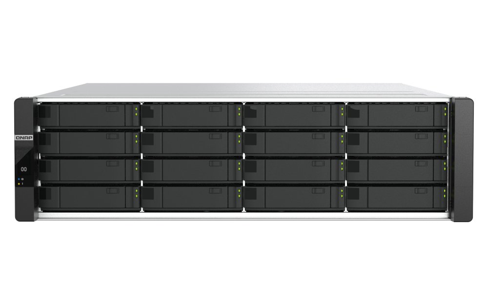 QNAP ES1686dc R2 NAS Rack (3U) Intel® Xeon® D D-2142IT 48 GB DDR4 0 TB QES Black, Grey ES1686DCR22142IT96GU