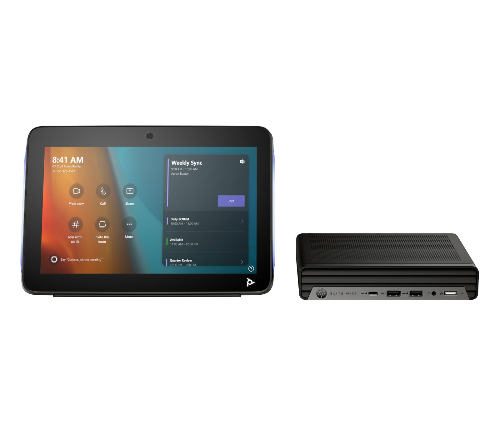 Poly HP Mini IP Conference PC with Microsoft Team Rooms A1ZB6AW