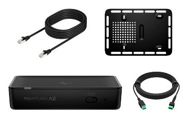 HP Poly Studio A2 Audio Bridge w/ CAT6A and Mic Extension Cable Mounting Plate TAA Black B22X3AA