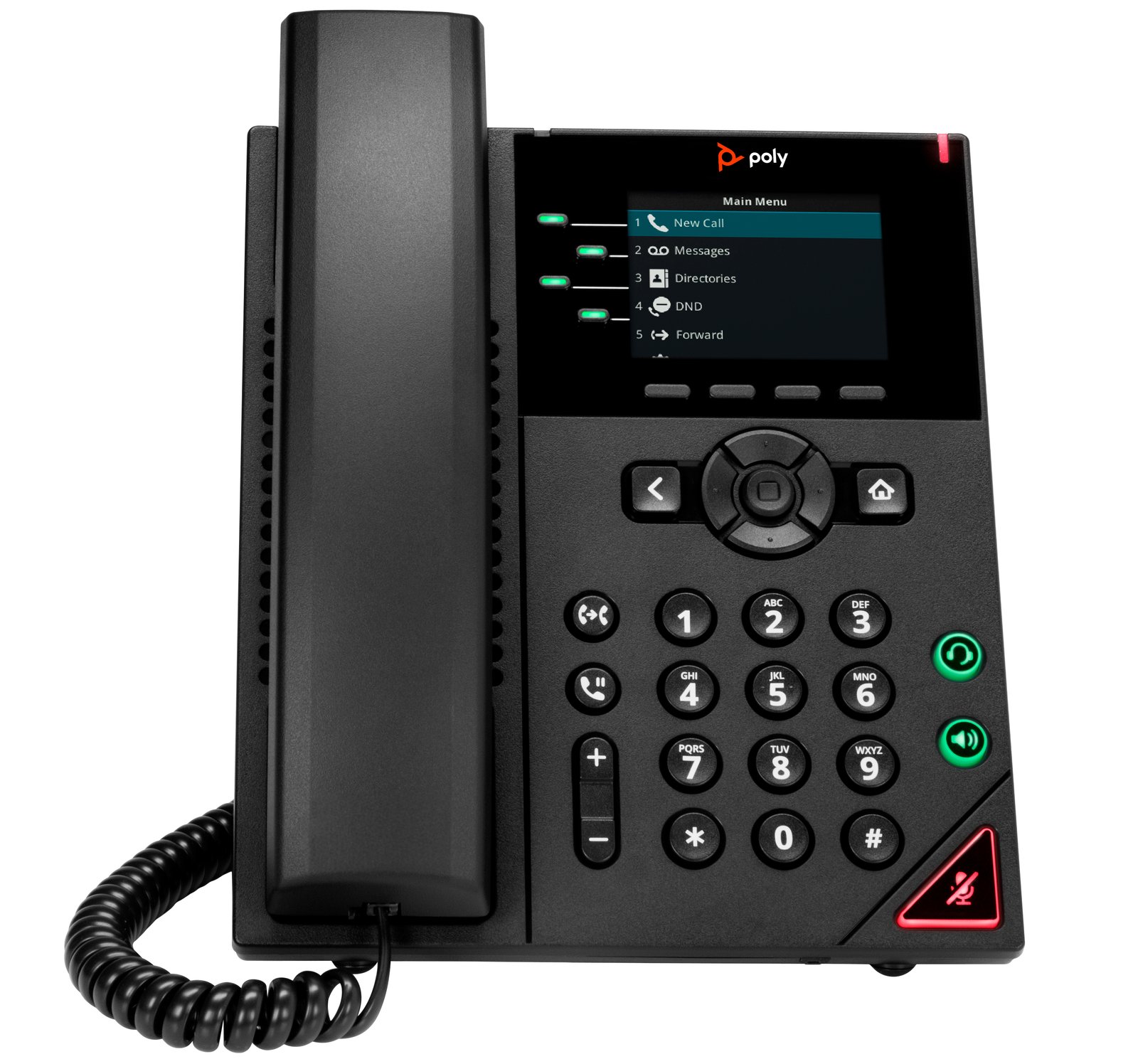 HP Poly VVX 250 4-Line IP Phone and PoE-enabled GSA/TAA 89B64AA
