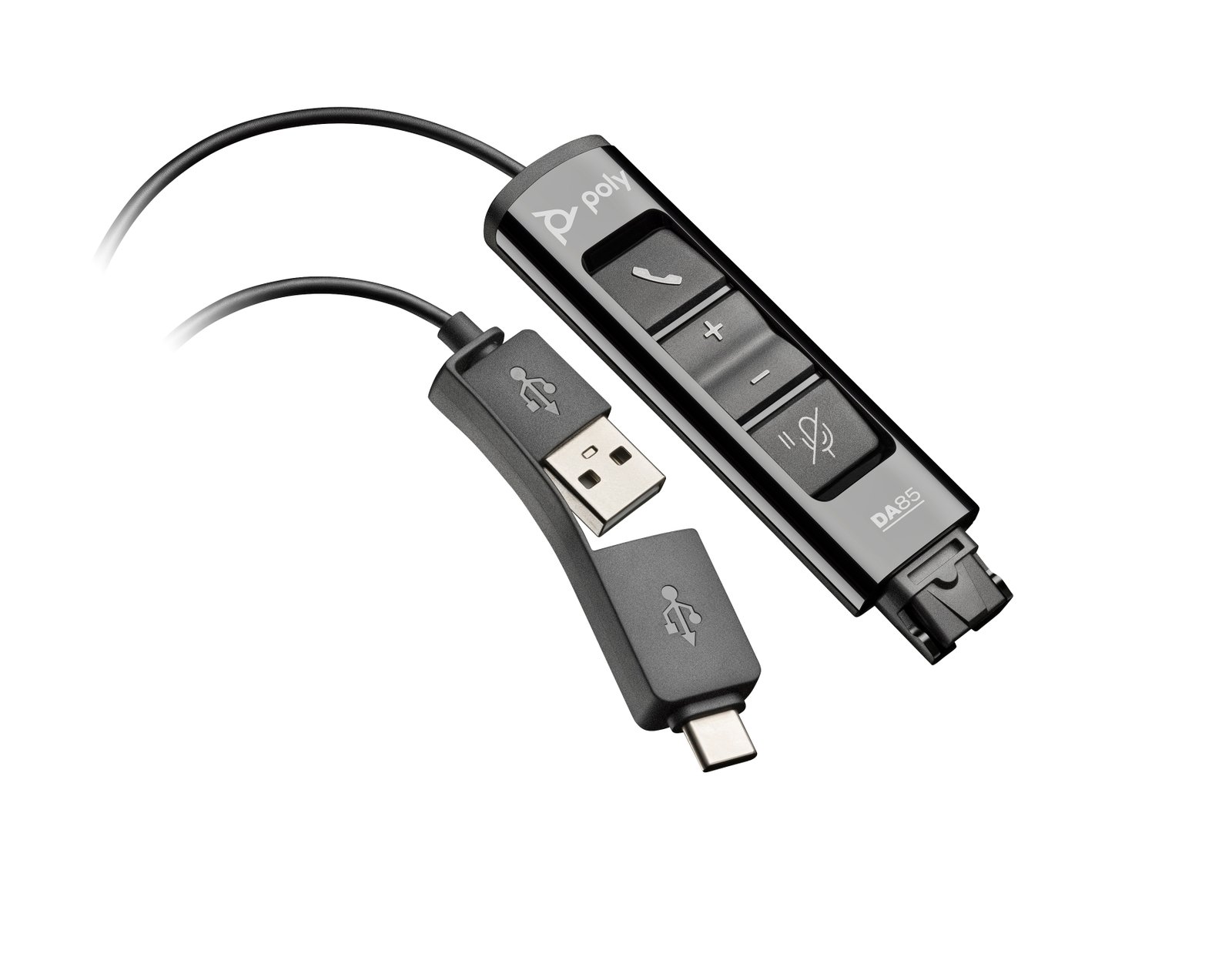 HP Poly DA85 USB to QD Black Adapter TAA 786C7AA