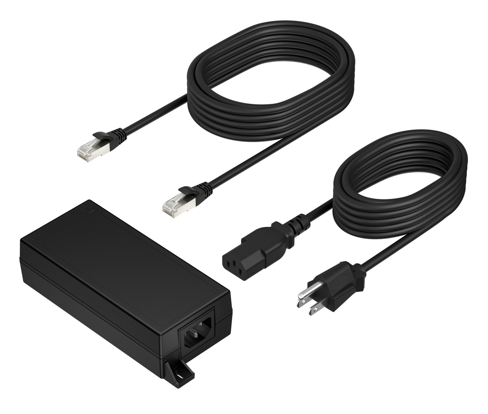HP Poly PoE++ 65W 2.5G Adapter with 3.66m CAT6A Cable and Power Cord Black B5NH6AA#ABA