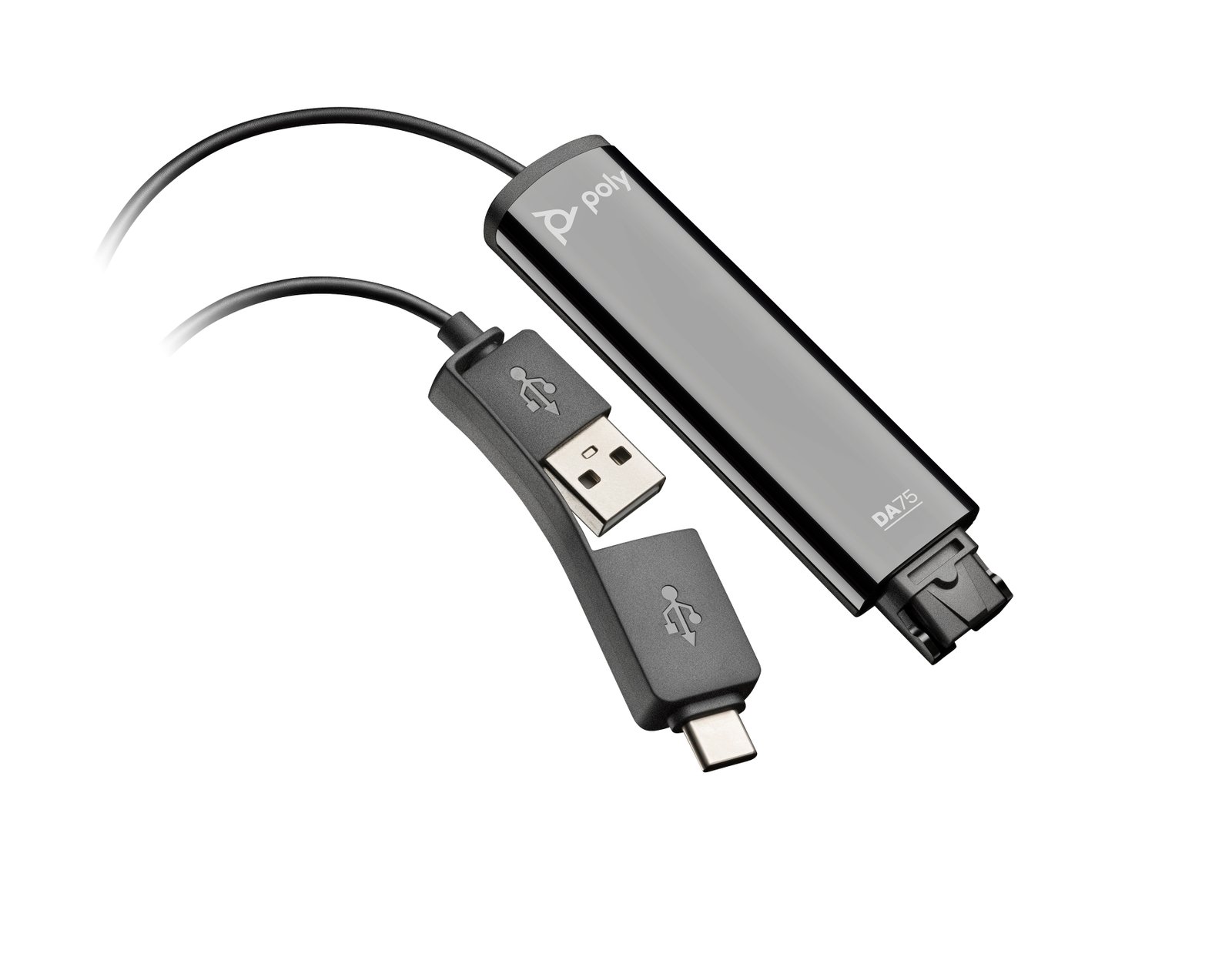 HP Poly DA75 USB to QD Black Adapter TAA 786C6AA