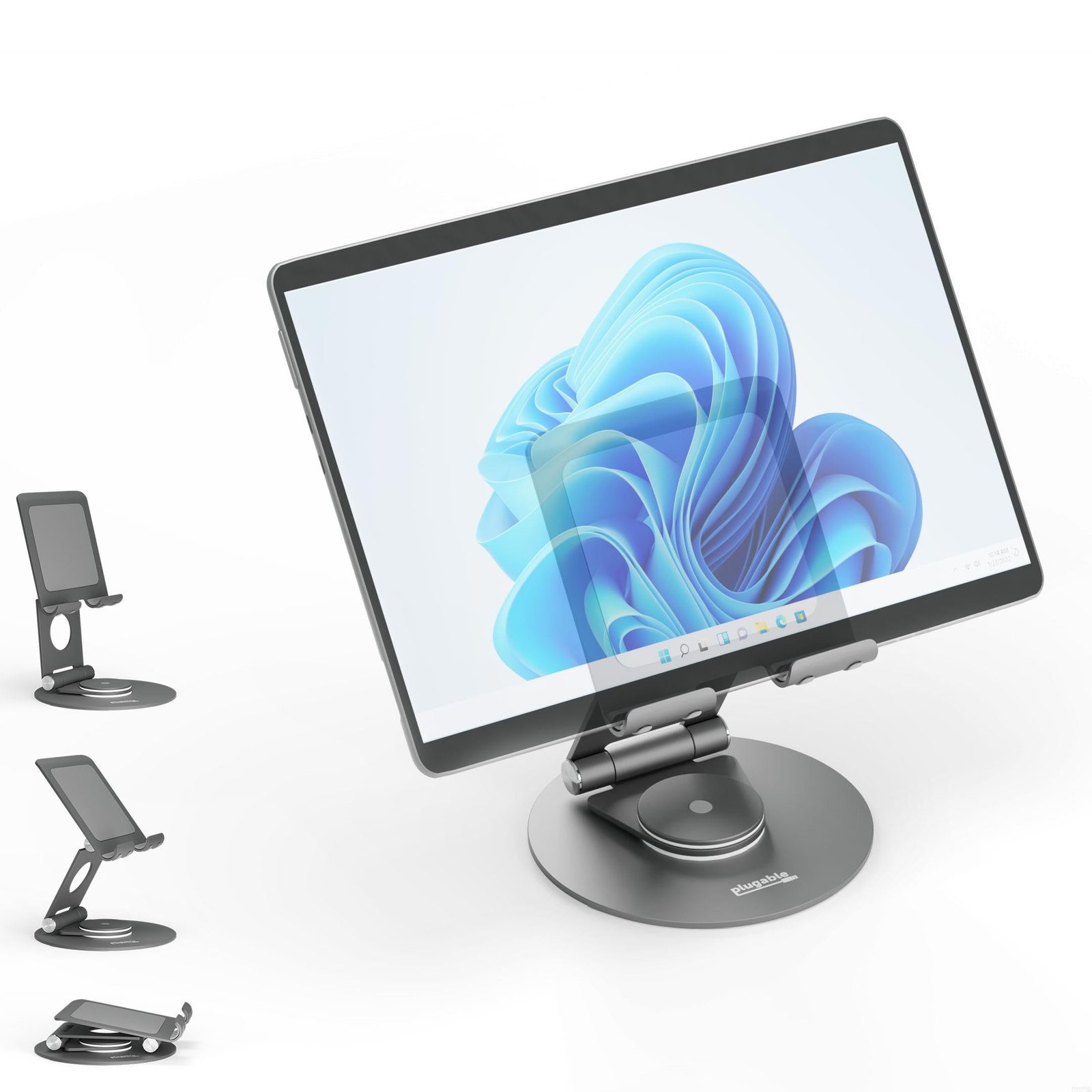 Plugable Technologies Swivel Tablet Stand Holder, 360° Rotating Base for Phones and Tablets up to PT-STAND1