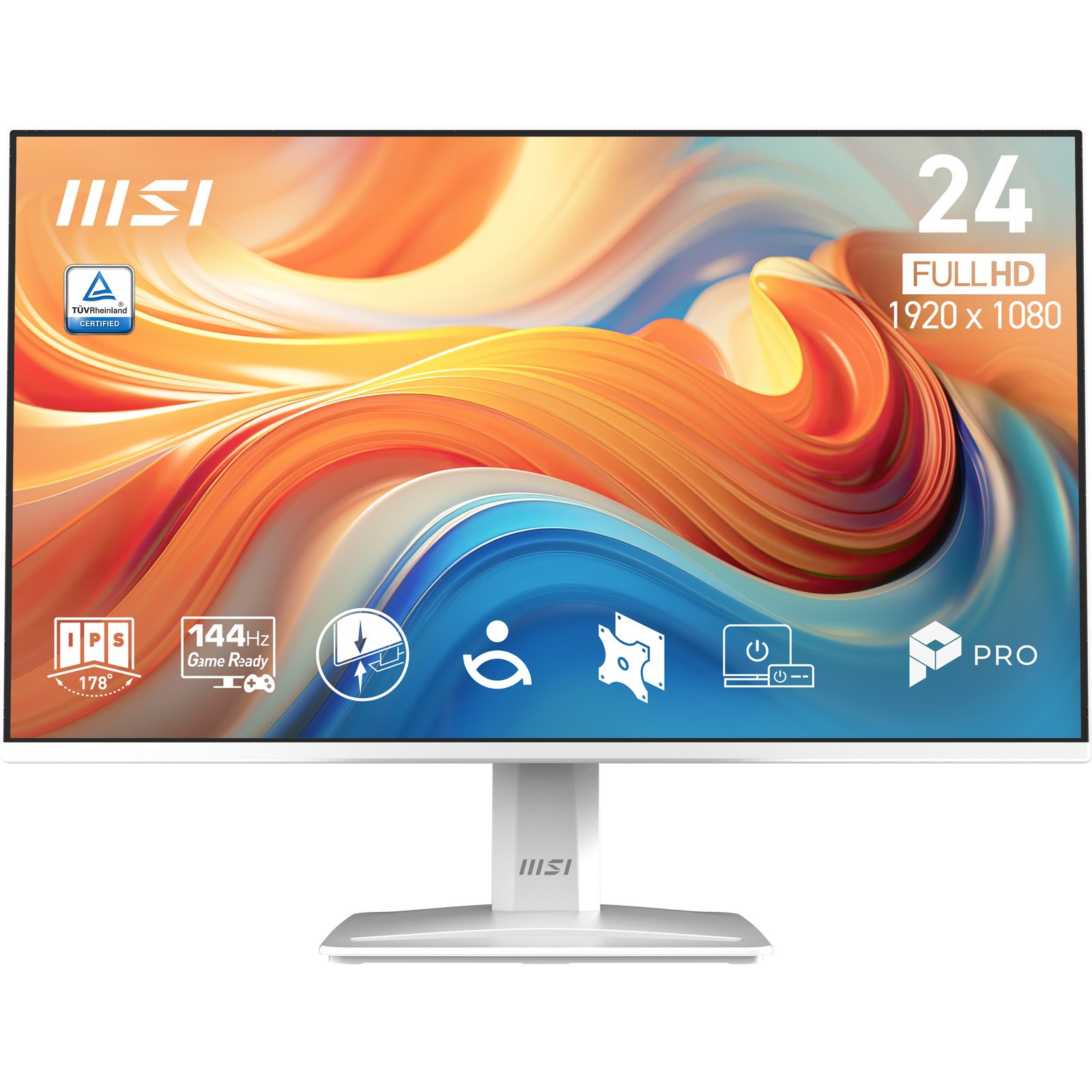 MSI Video Pro MP243W E14 computer monitor 60.5 cm (23.8") 1920 x 1080 pixels Full HD LCD White PROMP243WE14