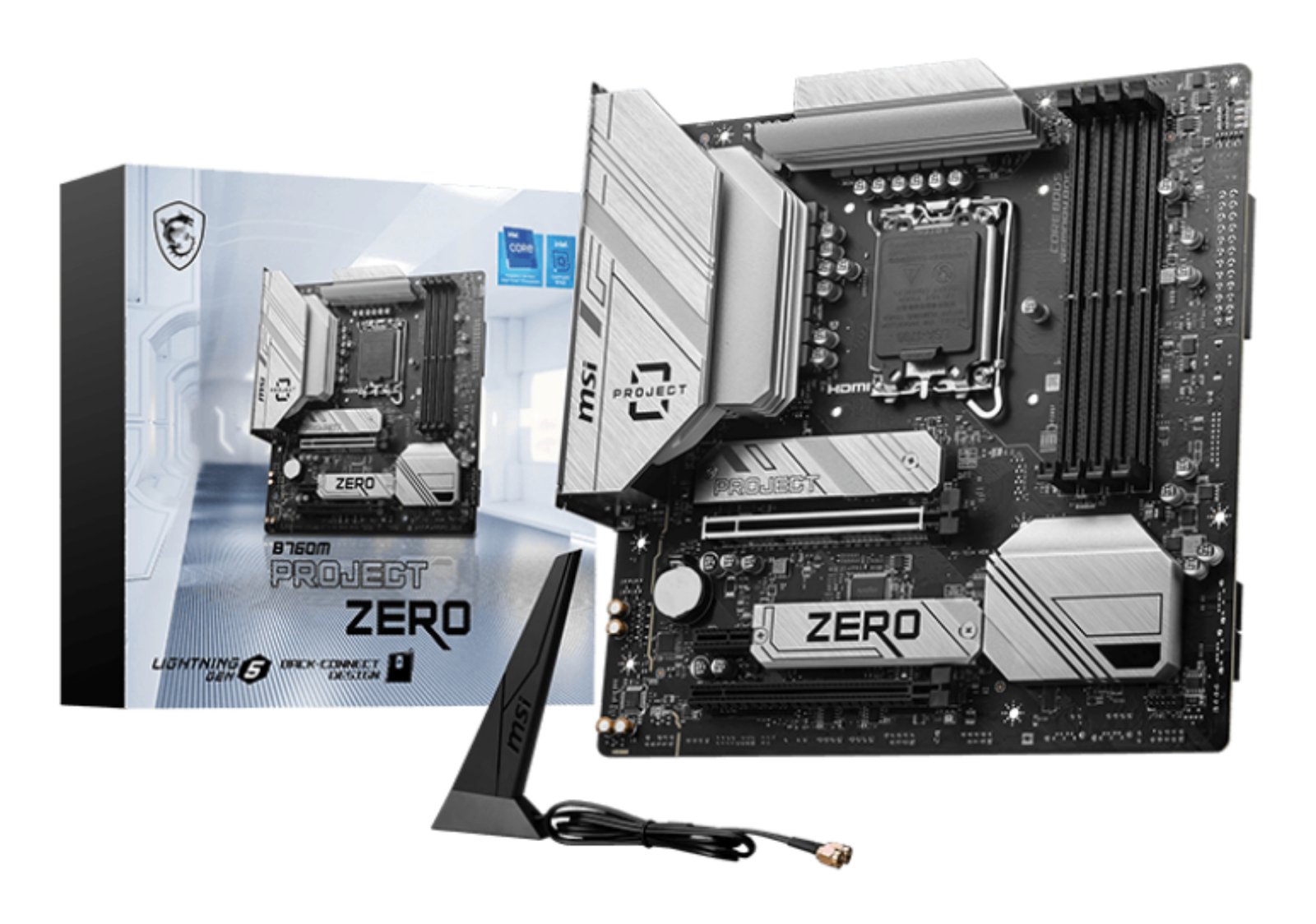 MSI SOURCING B760M PROJECT ZERO motherboard Intel B760 LGA 1700 micro ATX