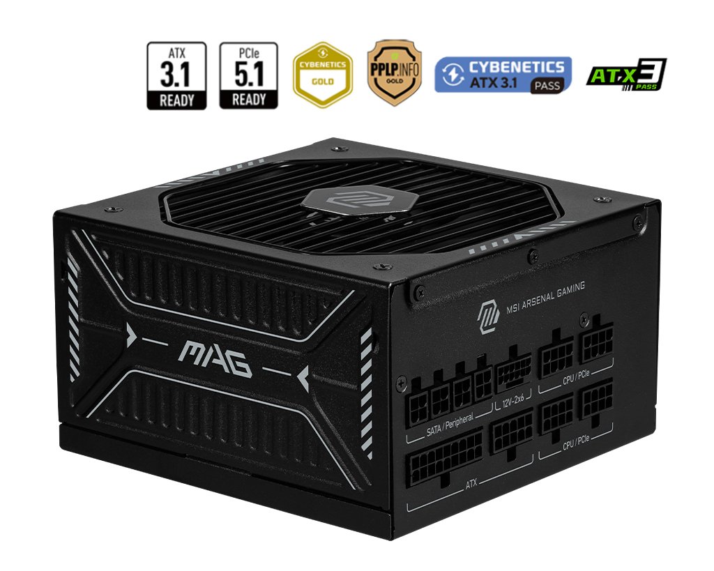 MSI MAG A850GLS PCIE5 power supply unit 850 W 24-pin ATX Black MAGA850GLSPCIE5
