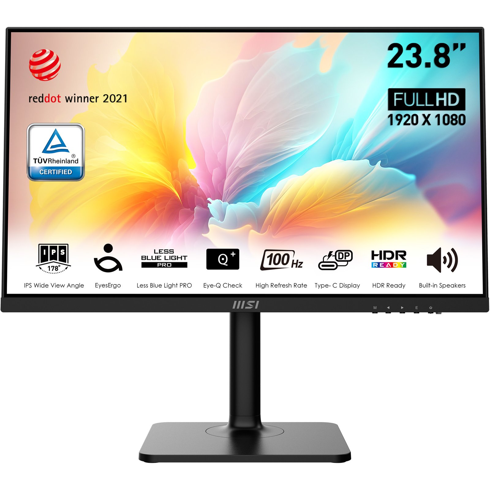 MSI Modern MD2412P computer monitor 60.5 cm (23.8") 1920 x 1080 pixels Full HD LED Black MODERNMD2412P