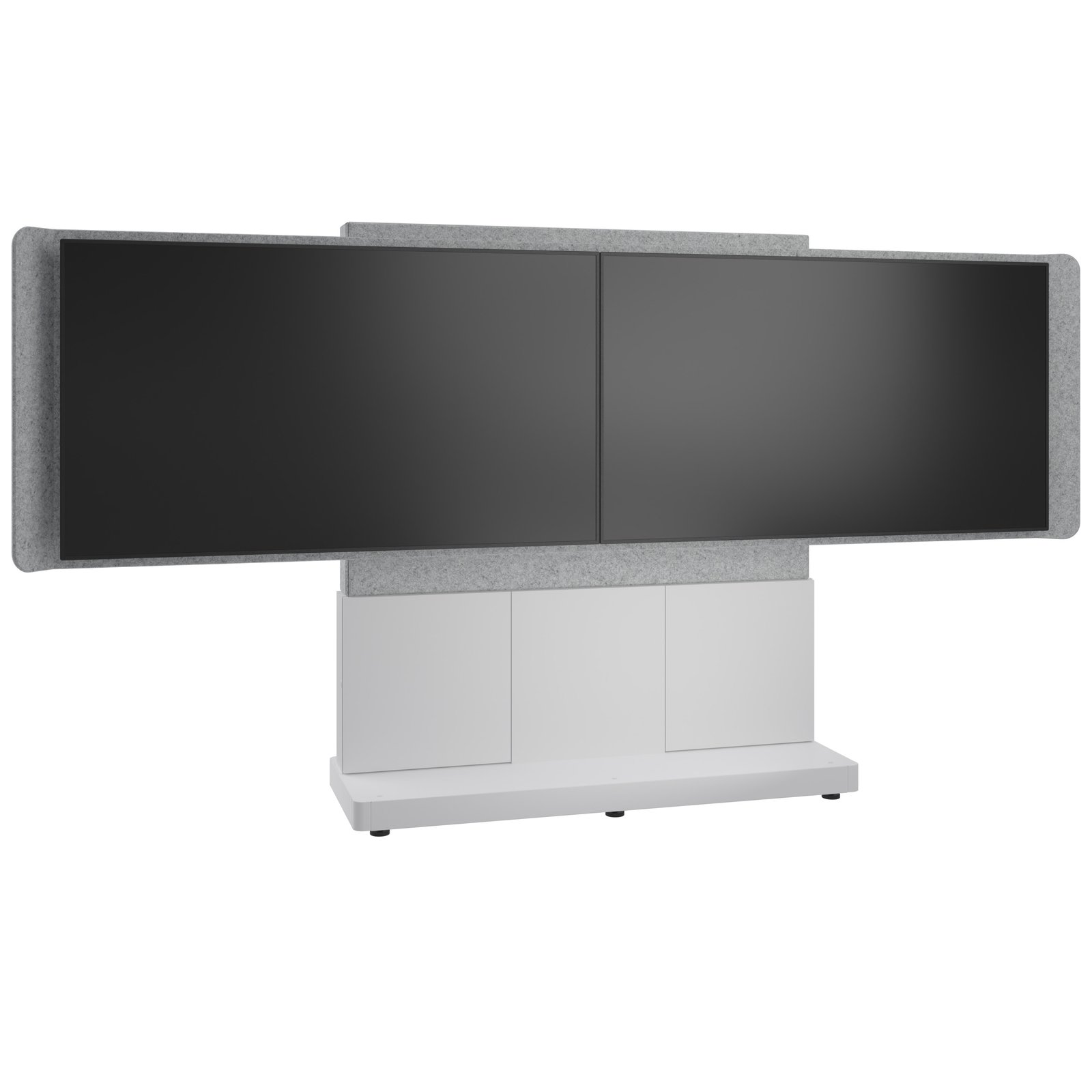 Middle Atlantic ForumTM Free-Standing 66" (3 Bay) Display Stand for (2) 56" to 65" Displays, Light FM-DS-6675FS-HD8W
