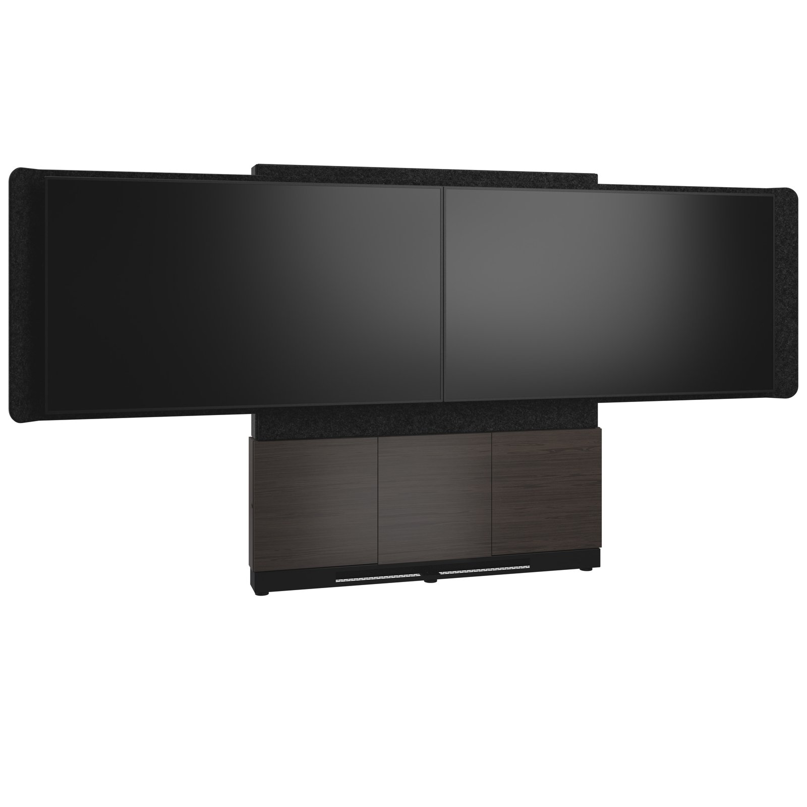 Middle Atlantic ForumTM Floor-to-Wall Mounted 66" (3 Bay) Display Stand for (2) to 75" Displays, FM-DS-6675FW-JA3B