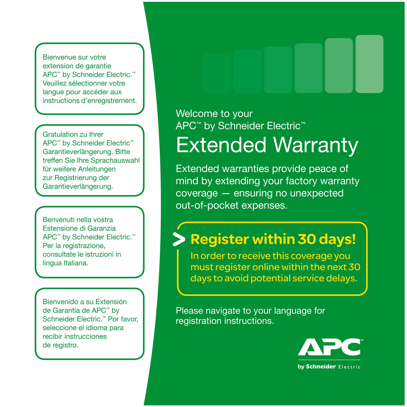 APC by Schneider Electric Warranty extension for service pack,, 3 years, new product purchases, WBEXTWAR3YR-SP-04