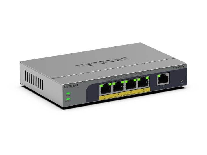 NETGEAR GS105EPP Unmanaged Gigabit Ethernet (10/100/1000) Power over (PoE) Desktop/Wall-Mounting GS105EPP-100NAS