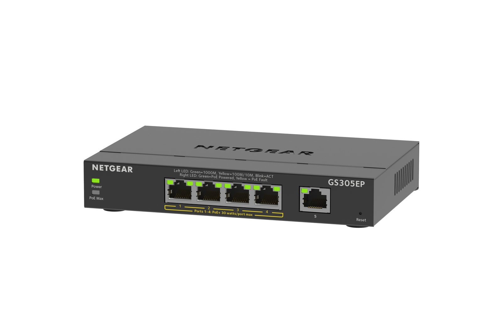 NETGEAR 5 Port PoE Gigabit Ethernet Plus Switch (GS305EP) GS305EP-100NAS