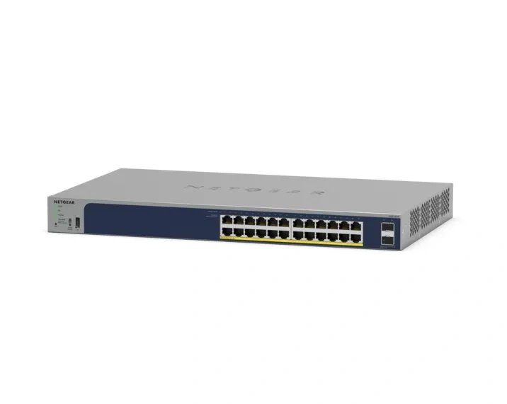 NETGEAR GS724TPv3 Managed L2/L3/L4 Gigabit Ethernet (10/100/1000) Power over (PoE) 1U Grey, Blue GS724TP-300NAS
