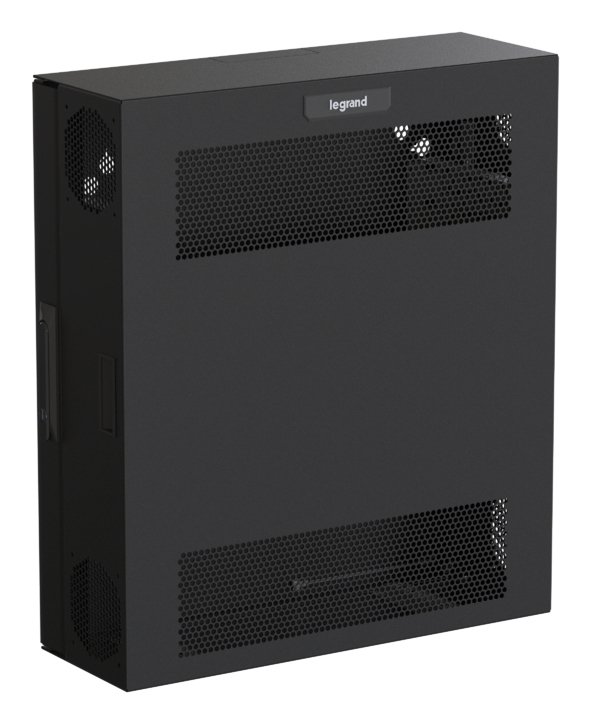 Legrand Compact Edge Cabinet, 4 RU, Perforated Door - Black CECWM4RUPD-B