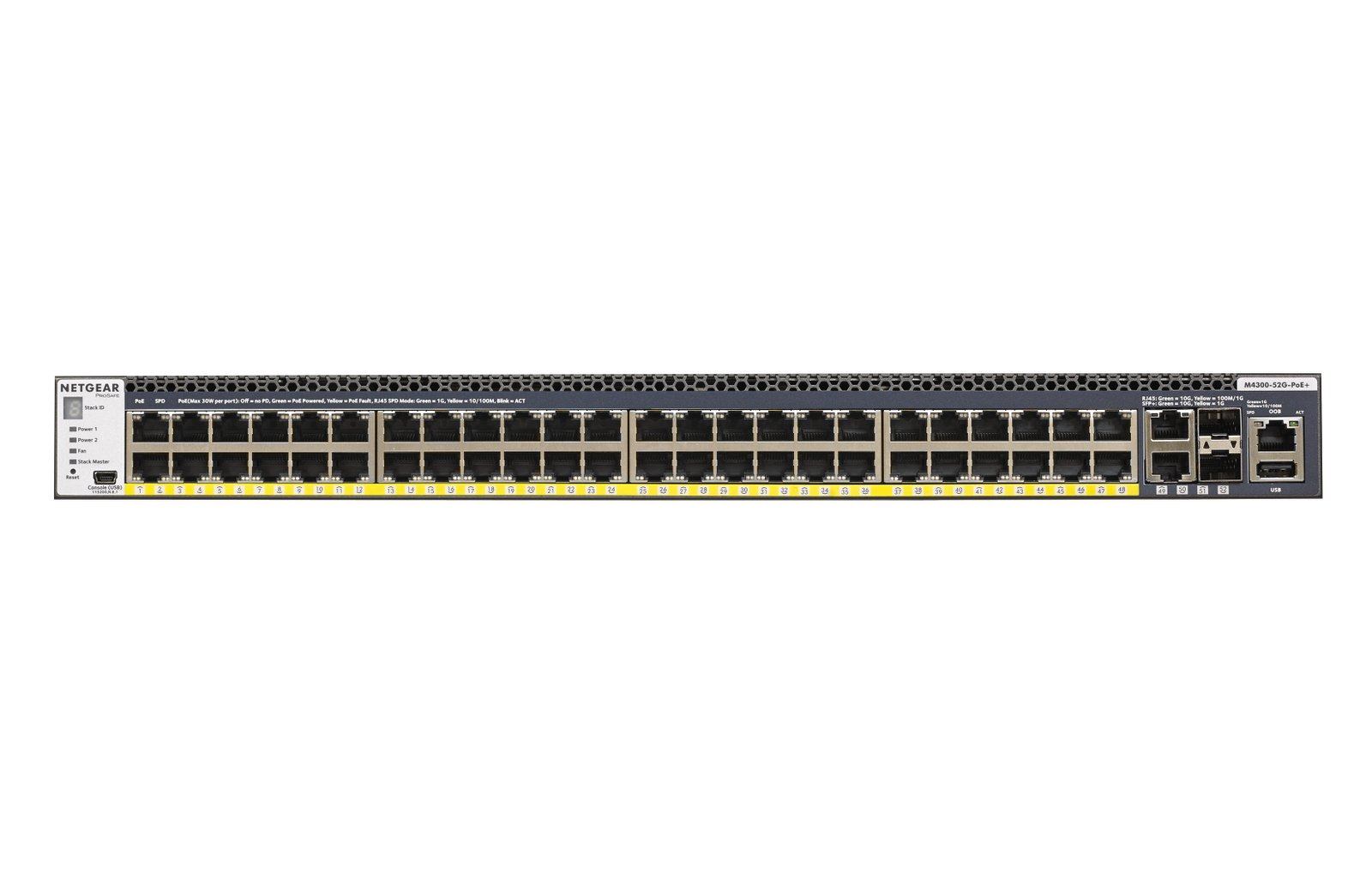 NETGEAR GSM4352PA Managed L2/L3/L4 Gigabit Ethernet (10/100/1000) Power over (PoE) 1U Black GSM4352PA100NES