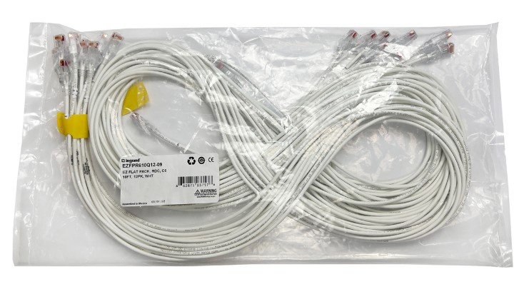 Legrand EZ Patch networking cable White 2.74 m Cat6a Round EZFPM6A09Q12-09