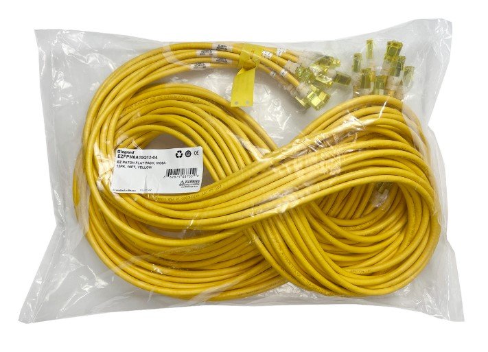Legrand EZ Patch networking cable Yellow 2.13 m Cat6a Round EZFPM6A07Q12-04