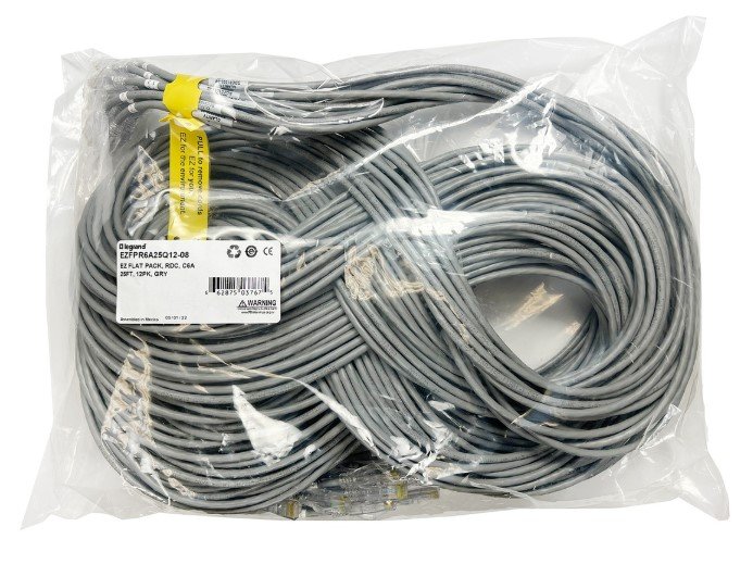 Legrand EZ Patch networking cable Grey 2.13 m Cat6a Round EZFPM6A07Q12-08