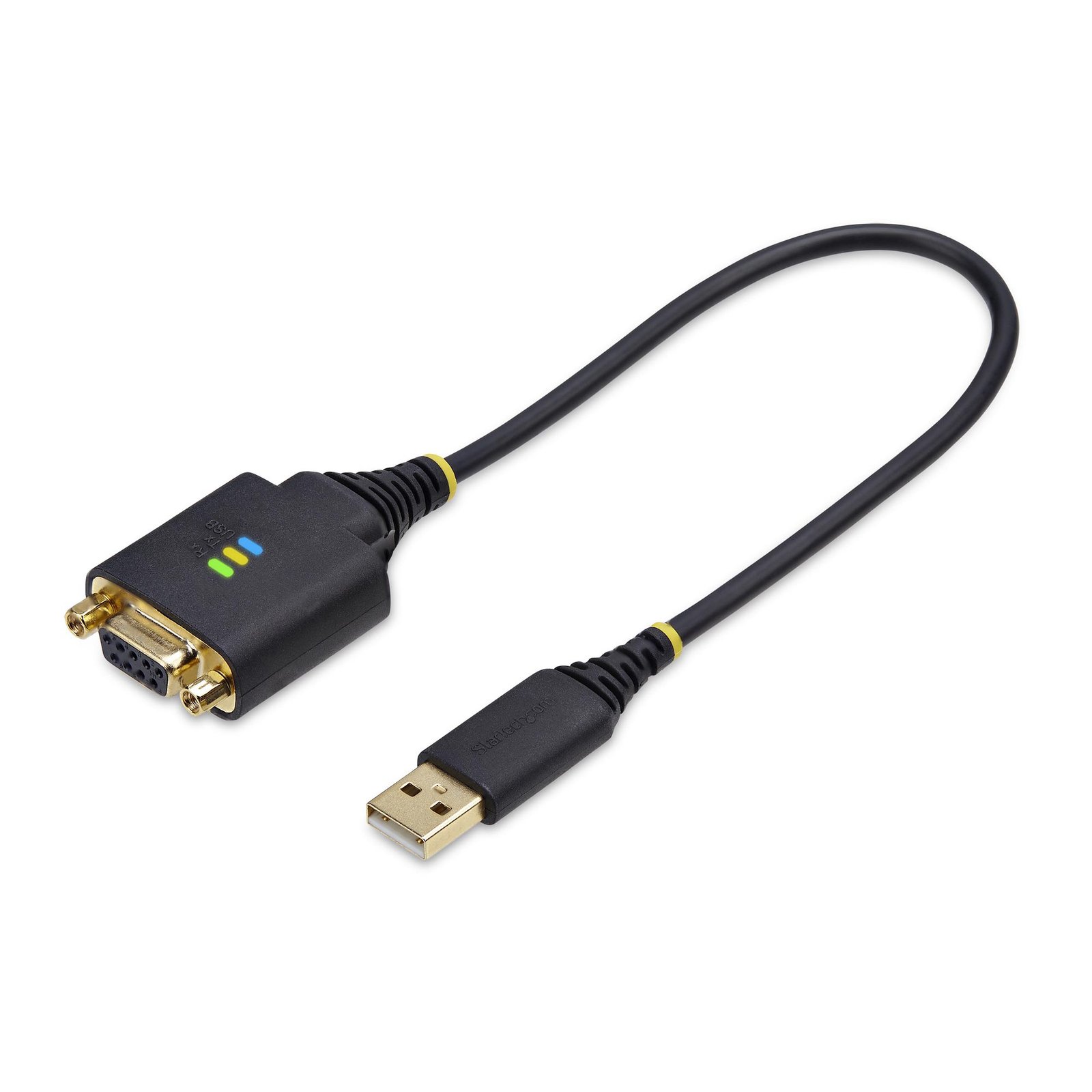 StarTech.com 1ft (30cm) USB to Null Modem Serial Adapter Cable, COM Retention, FTDI, USB-A DB9 1P1FFCN-USB-SERIAL