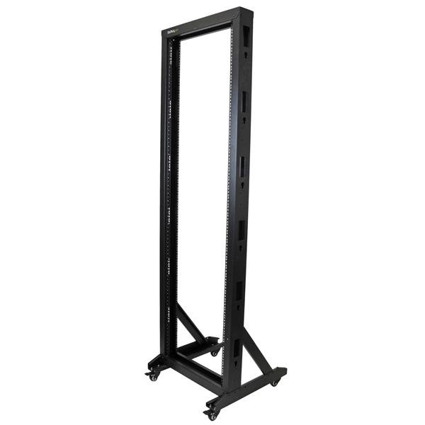 StarTech.com 42U 2-Post Open Frame Server Rack, 19in Rolling IT with 661lb (300kg) Weight Capacity, 2POSTRACK42