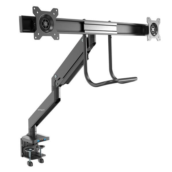 StarTech.com Desk Mount Dual Monitor Arm with USB & Audio - Slim Full Motion Adjustable VESA for up ARMSLIMDUAL2USB3