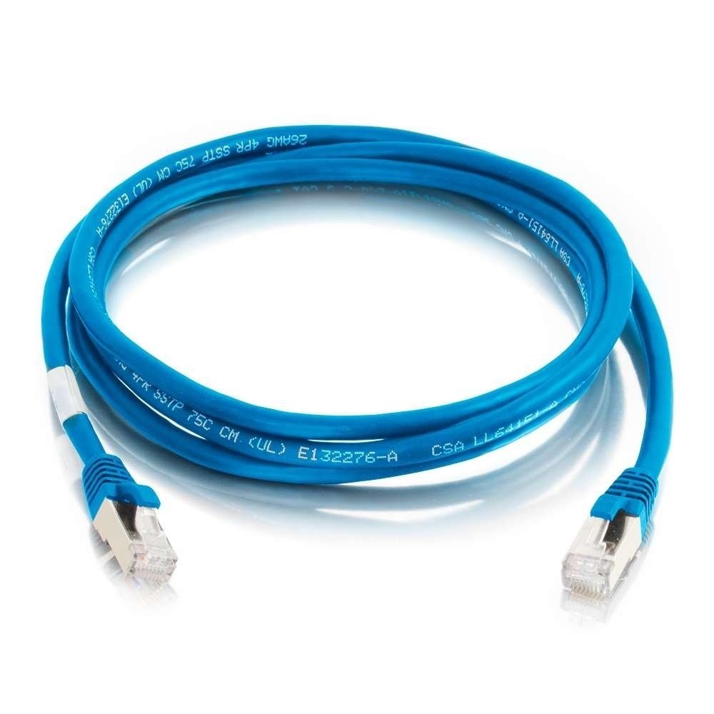 Legrand Q-Series Patch Cords, CAT6A Shielded, booted, Blue, 30 FT 576A-S10-030
