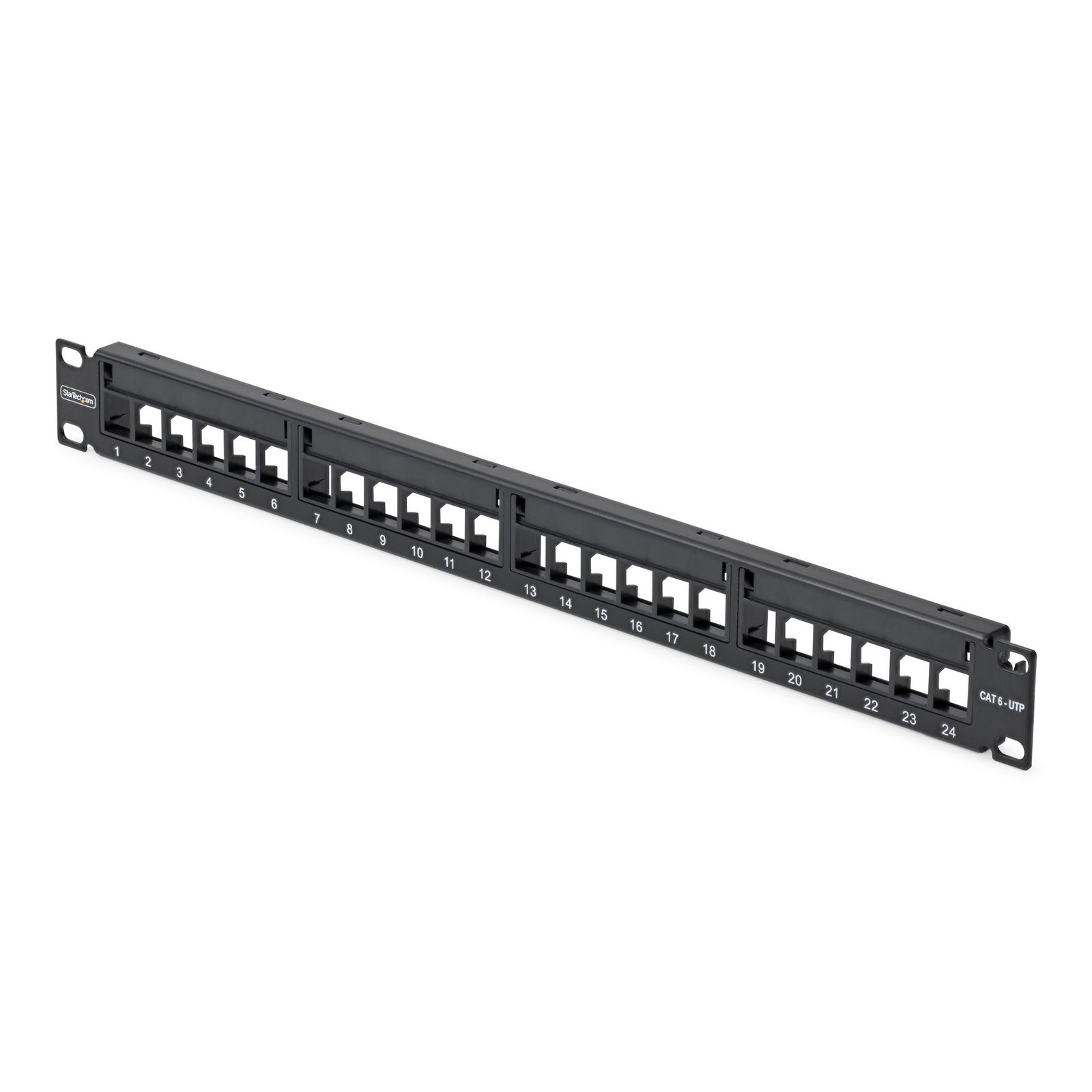 StarTech.com 24 Port 1U Blank Keystone Patch Panel, Rackmount Cat6 for RJ45 UTP Ethernet Network C6PANELUTP241U