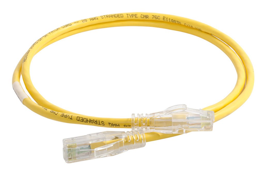 Legrand 28AWG Reduced diameter C6A/10G channel cord Yellow 2FT RDC61002-04