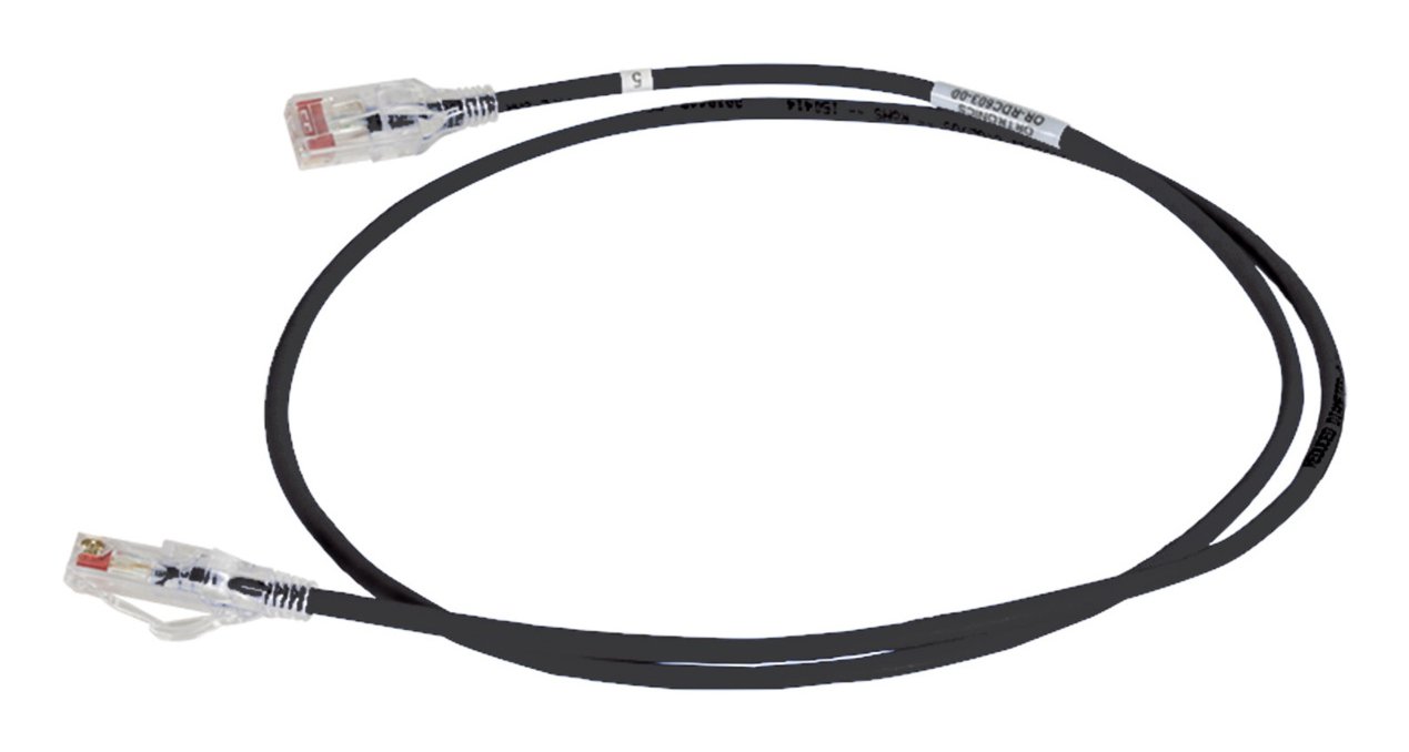 Legrand 28AWG Reduced diameter C6A/10G channel cord Black 1FT RDC61001-00