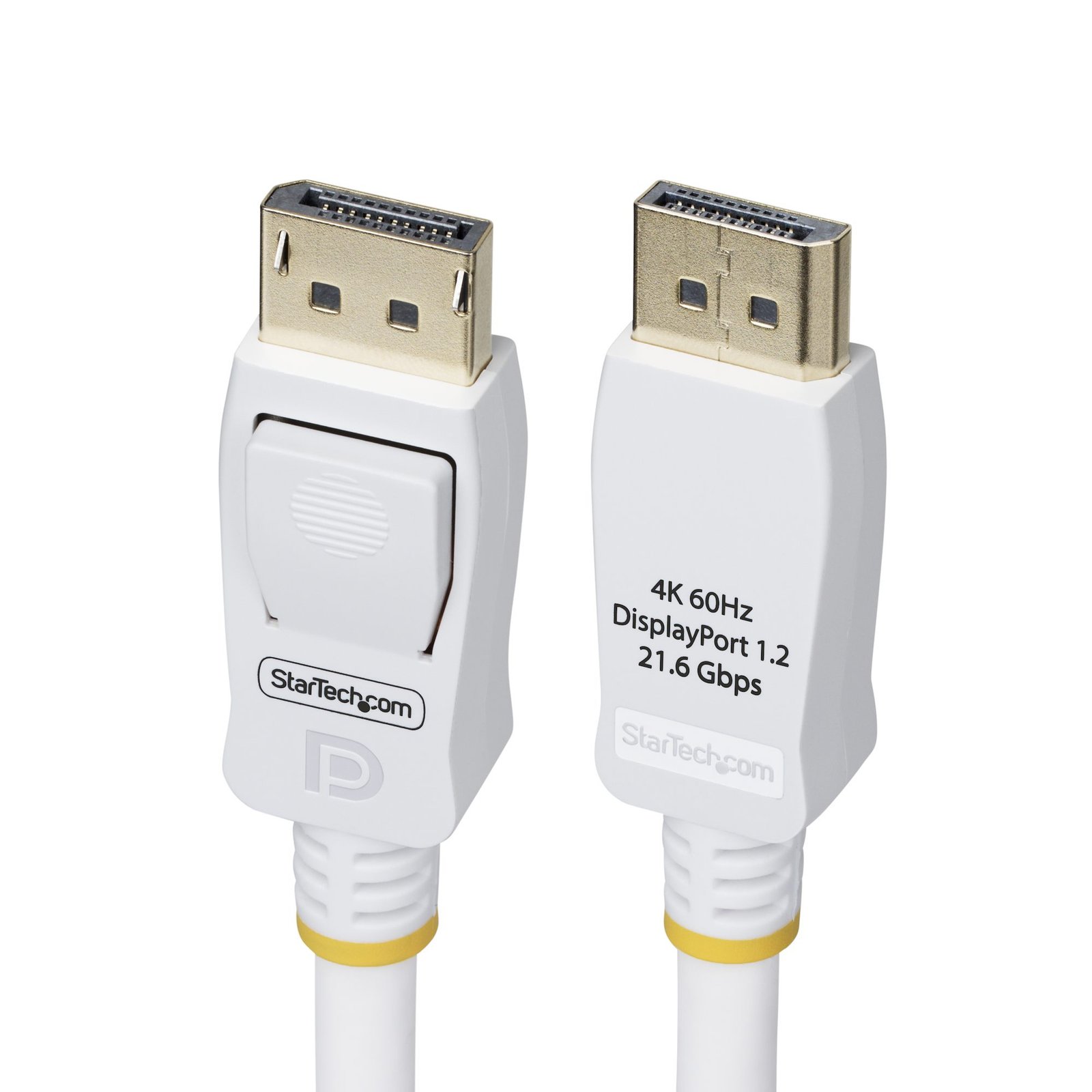 StarTech.com 10ft (3m) White VESA Certified DisplayPort 1.2 Cable, 4K 60Hz, 21.6Gbps, Latching DP DP12-CABLE-10FTW
