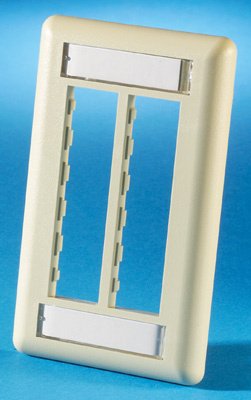 Legrand TracJack Faceplate, Six-Port (Single Gang), Plastic 40300545-13
